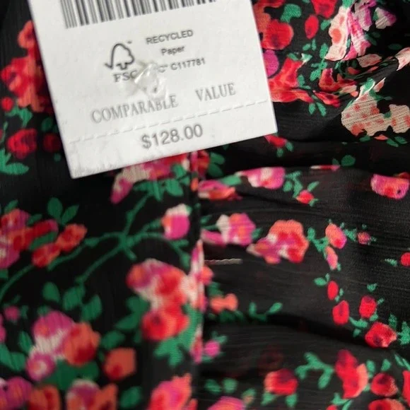 NWT NEW J Crew Sleeveless floral ruffle tiered maxi dress black - Picture 4 of 7